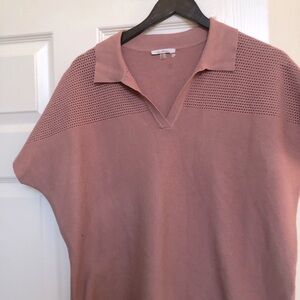 Vila Milano Collared Knit Short Sleeve Sweater